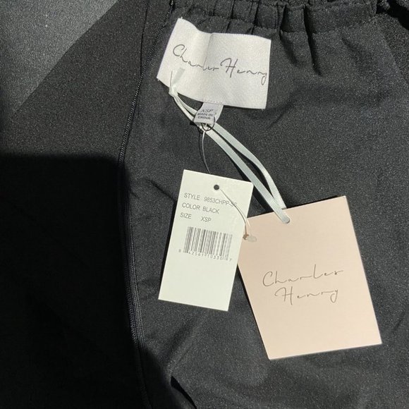 NWT CHARLES HENRY Off The Shoulder Black Dress (XS)‎ - Picture 10 of 13